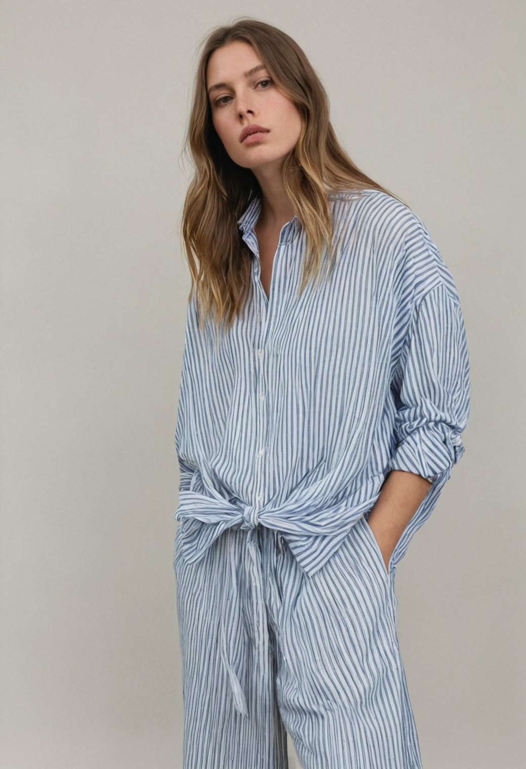 Çizgili Oversize Gömlek
