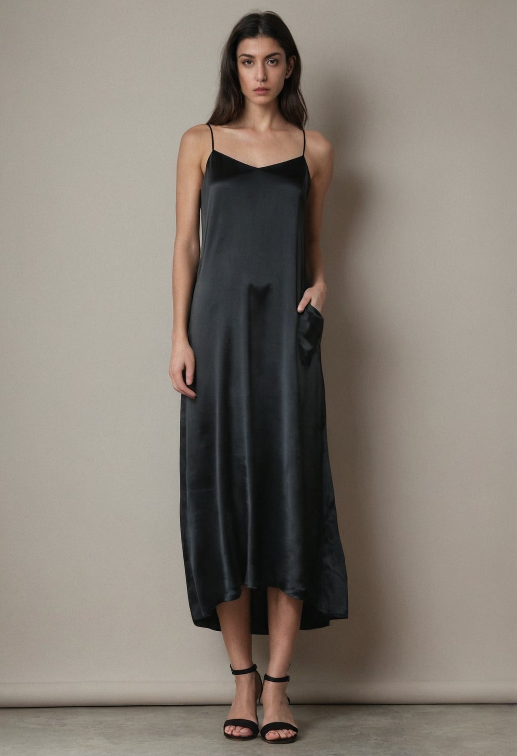Saten Midi Elbise